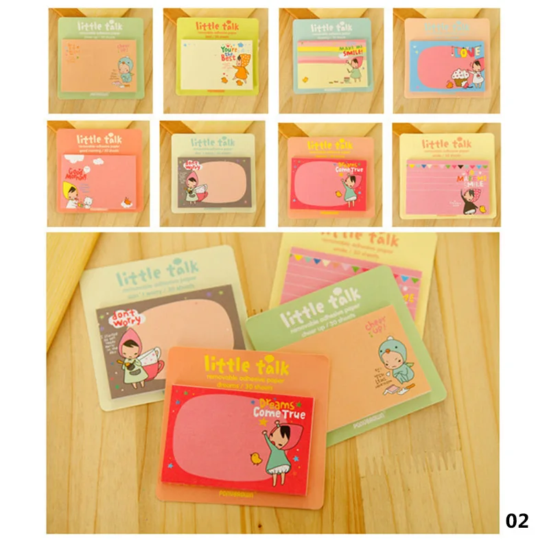 Style 2 20 листов, карман, самоклеящийся, милый, Kawaii Post-it, липкий стикер для заметок, блокнот для заметок, школы, обучения, канцелярские принадлежности, бумага для сообщений - Цвет: Style 2
