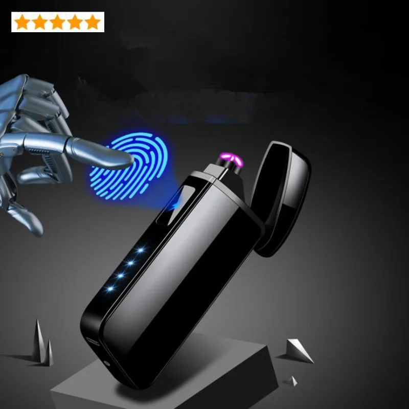 Плазменная Зажигалка для сигар с USB зарядкой двойная дуга ветрозащитная