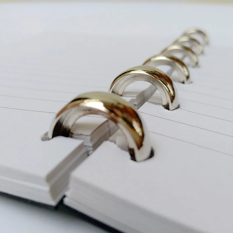 18mm Gold Silver Metal metal ring binder metal binder ring book binding supplies Loose Leaf Ring Hollow Binding Buckle Metal Hoop Book Circle Ring DIY Binding Clasp Binder Disc 10Pc