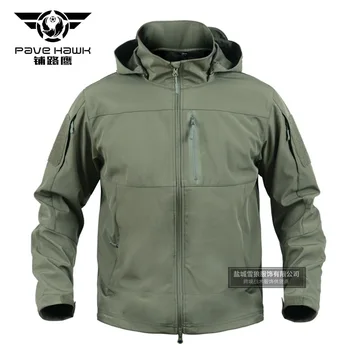

Camouflage Tactical Military Softshell Jacket Men Hood Waterproof Windproof Windbreaker Rain Coat Hunting Hiking Jacket Men
