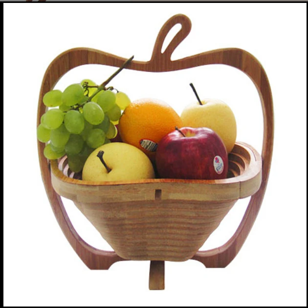 free shipping 10pcs Novelty item folding fruit bamboo basket home