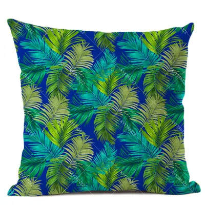 Тропическая Банановая Подушка с принтами листьев, наволочки с пальмовым листом, льняная декоративная наволочка для автомобиля, большая напольная диванная подушка для дома - Цвет: 2