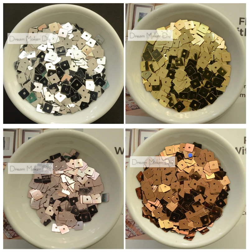 

3000pcs/lot(50g) 5mm Flat Square Shape loose sequins Paillette sewing Material ,Wedding Craft,Women Kids DIY Garment Accessories
