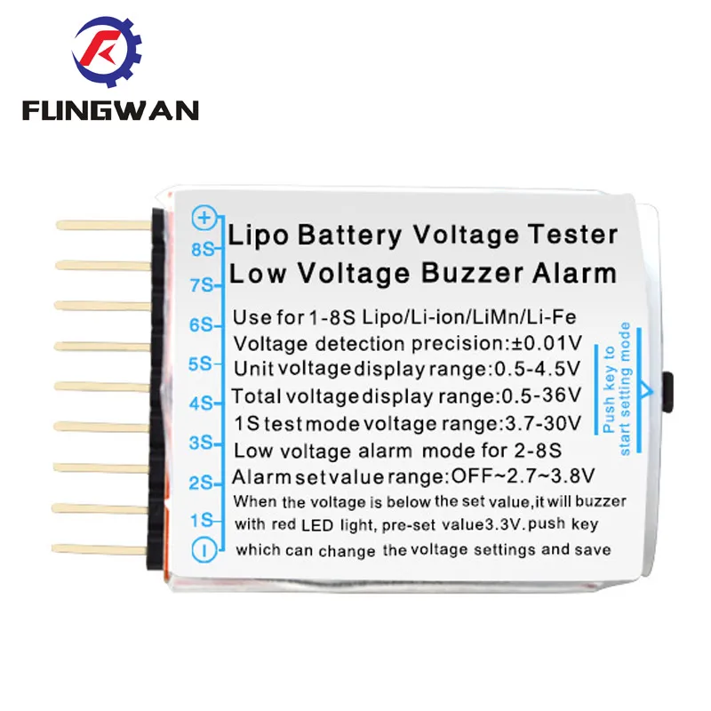 3 7 30 в монитор напряжения 1 8S Lipo/li ion/Fe батарея 2IN1 тестер низкого Звуковой сигнал|low