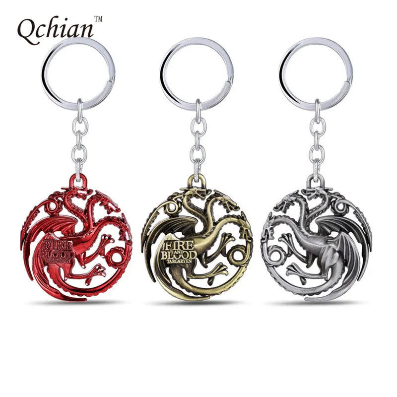 

Game of thrones Key Chains A Song of Ice and Fire Keychain Rings Chaveiro Car Keyholder Jewelry Targaryen Souvenir Gift for Men