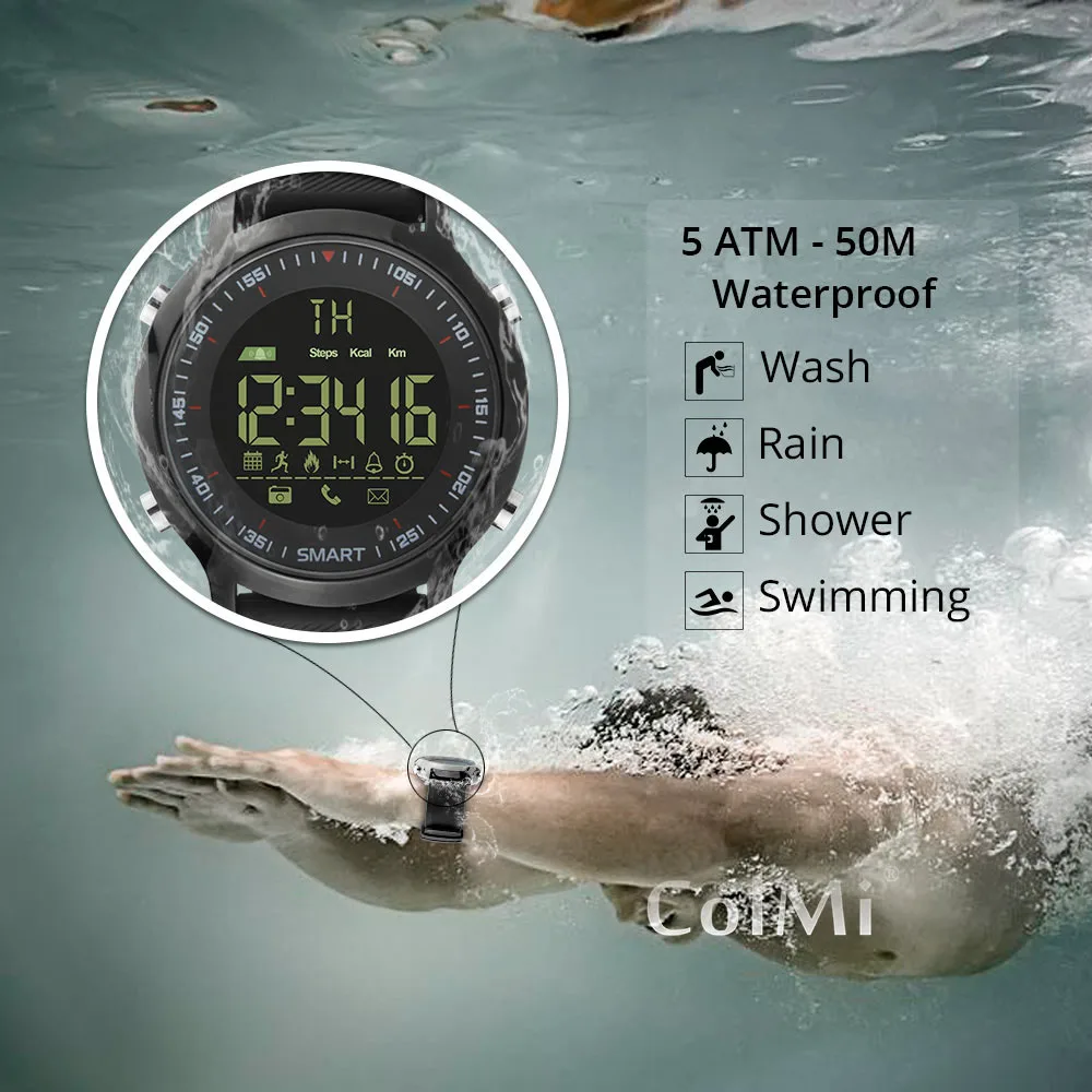  ColMi Smart Watch Waterproof IP68 5ATM Passometer Message Reminder Ultra-long Standby Xwatch Outdoo - 32811386528