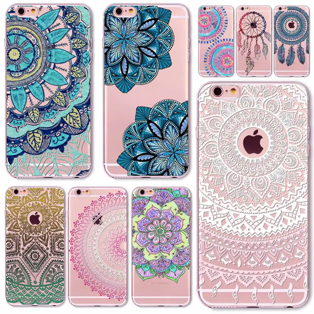 Henna Floral Paisley Print Flower Transparent Clear Case Cover Henna Floral Paisley Print Flower Transparent Clear Case Cover