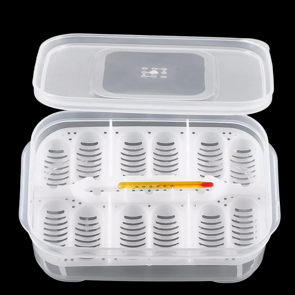 

2017 Plastic 12 Holes Reptile Egg Incubation Tray With Thermometer Incubating Snake Eggs Incubation Tool