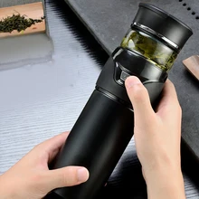 Портативная чайная Изолированная чашка стеклянная чайная бутылка для воды с разделительной чашкой@ LS