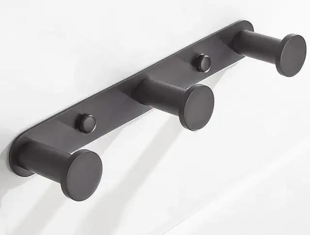 Classic 304 Stainless Steel Matt Black Coat Racks Towel Hook Round Base Robe Hook Wall Mounted Bathroom Accessories BL123