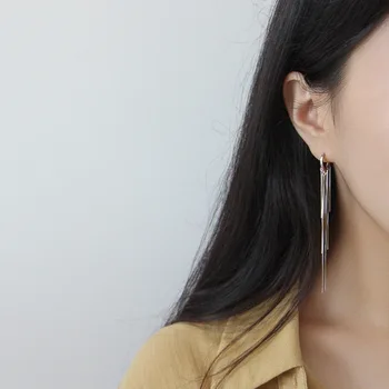 

Silvology 925 Sterling Silver Snake Chain Heart Long Tassel Earrings Rose Gold French Drop Earrings for Women 2019 Party Jewelry