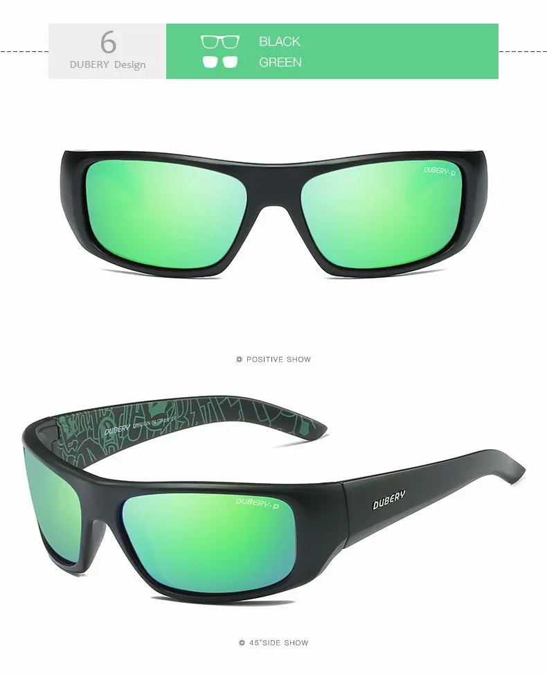 DUBERY разноцветные поляризованные солнцезащитные очки для спорта на открытом воздухе, рыбалки, вождения, верховой езды - Цвет: Photo Color