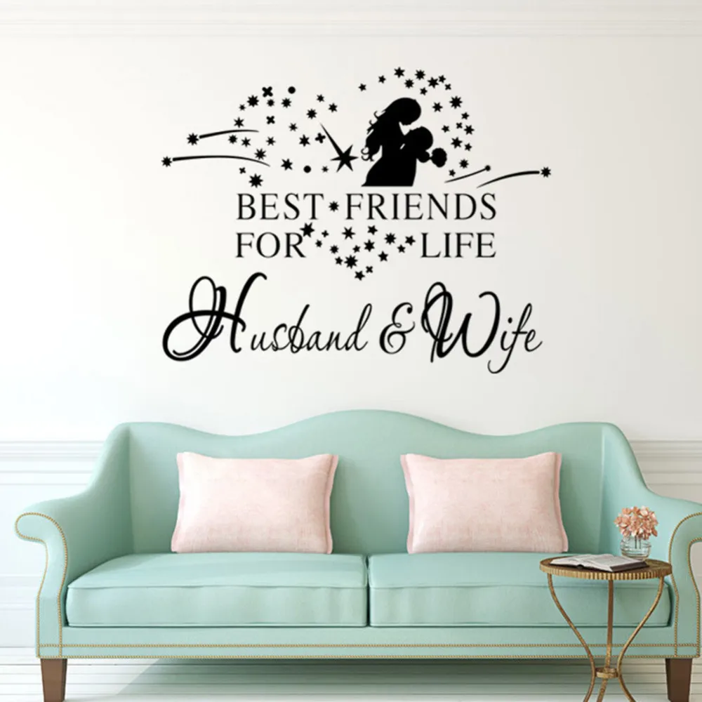 Husband & Wife Wall Sticker English Proverb Best Friends For Life