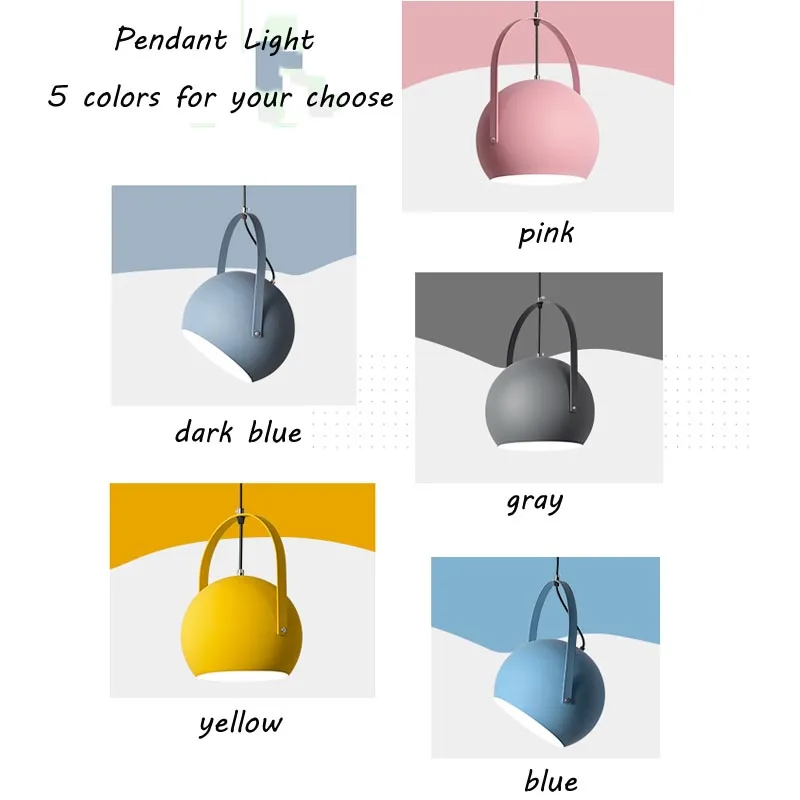 Modern Pendant Lights Dining Room Pendant Lamps Modern Colorful Restaurant Coffee Bedroom Lighting Macarons Painted Lampshade Lighting Fixture (3)