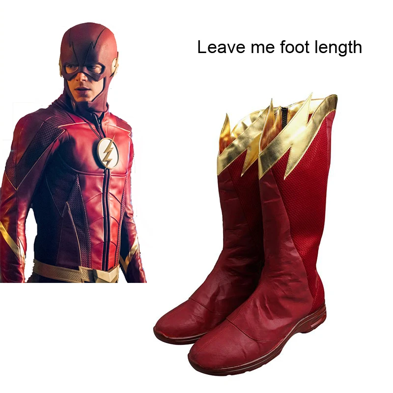 The Flash Season 4 Cosplay Boots Barry Allen Cosplay Shoes Red Boots