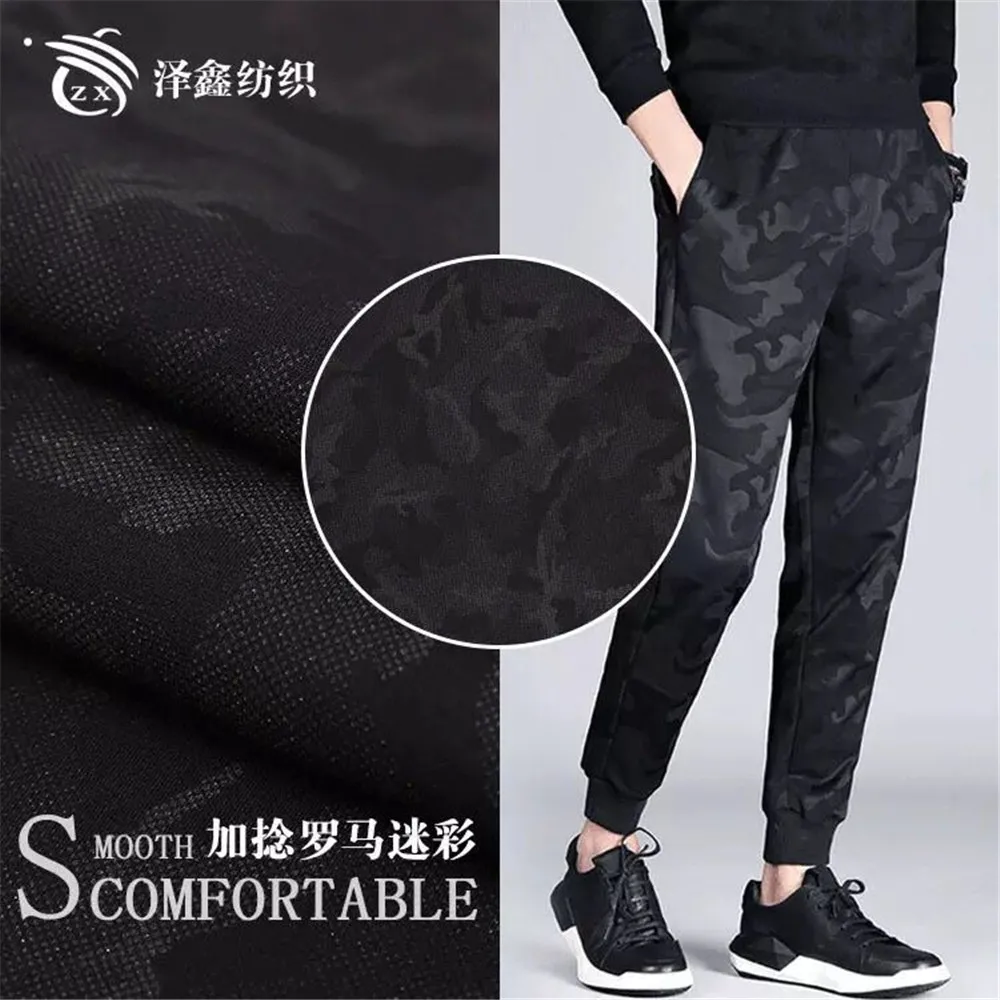 

New twist Roman knit camo fabric casual wear corset trousers sport stretch printed fabric