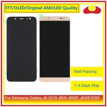 شراء50 قطعة/الوحدة DHL لسامسونج غالاكسي J6 2018 J600 J600F J600FN شاشة الكريستال السائل مع محول الأرقام بشاشة تعمل بلمس لوحة Pantalla كاملة