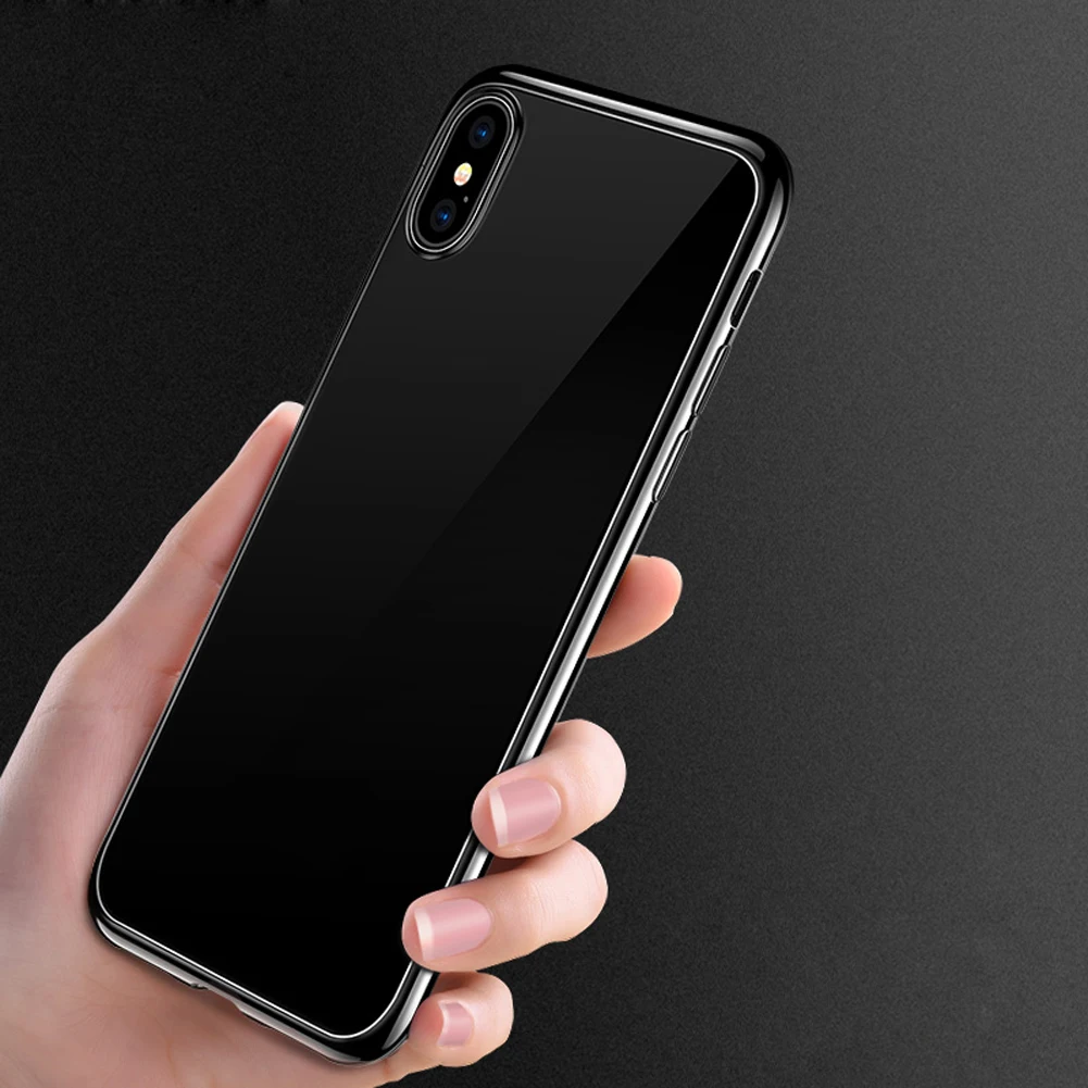 Mayround For iPhone XS Max 8 Plus Silicone Case Jet Black Glossy Jelly