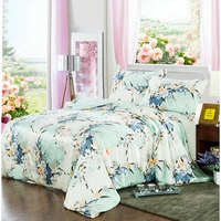 Bedding Set 3PCS New 100% Pure Mulberry Silk Duvet Cover Oxford Pillowcase Floral Multicolor Multi Size 1
