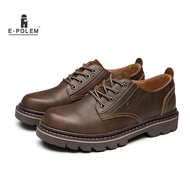 Men Genuine Leather Shoes Oxford Low Ankle Work Shoes Casual Oxford