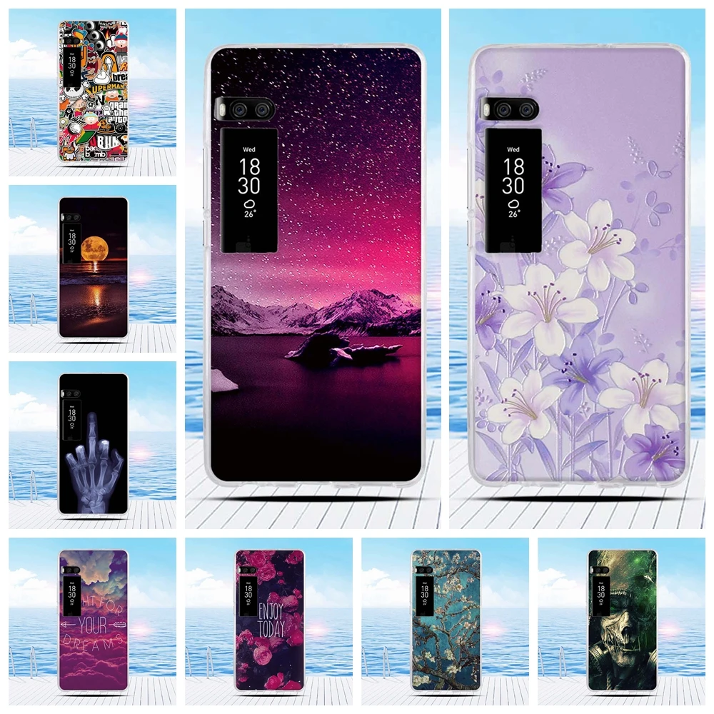 

For Meizu Pro 7 Plus Case Cartoon 3D Relief Printing Flower Back Cover TPU Soft Silicone Case Coque Capa Funda