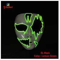 Оптовая продажа 10 шт. Звук активированного Хэллоуин маска на ночь EL Провода маска LED Маски для век dc-3v EL драйвер для Свадебная вечеринка