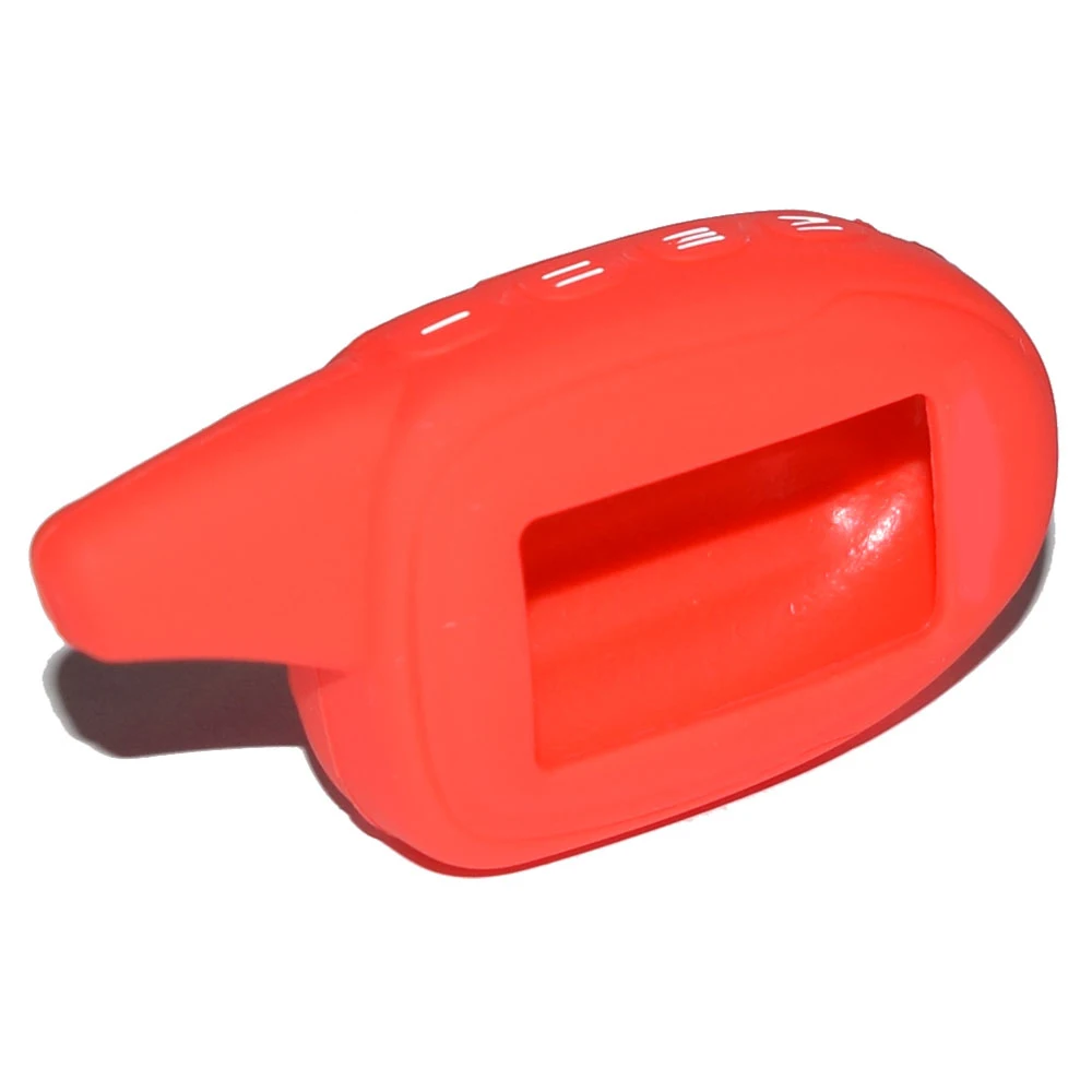 Силиконовый чехол для ключей от машины для Scher-Khan Magicar 7 8 9 10 11 12 двухсторонняя Автомобильная сигнализация ЖК-протектор для пульта дистанционного управления чехол брелок сумка - Color Name: Red
