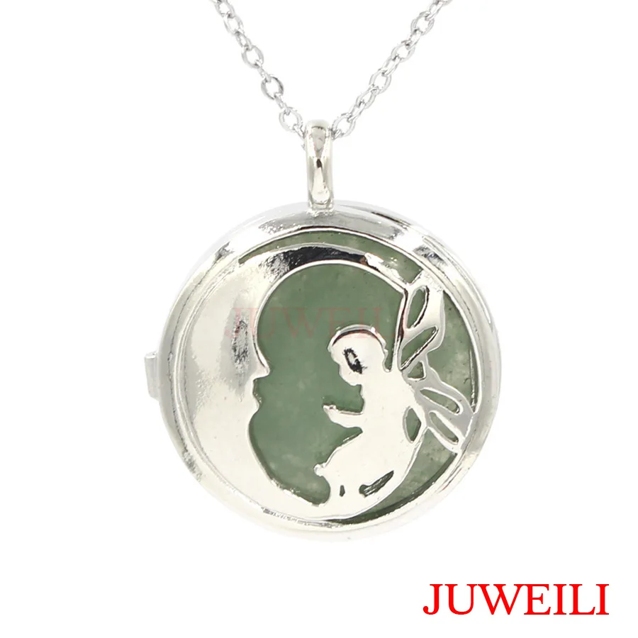 Juweili Jewelry 1x Натуральный камень круглый шарик Серебряный Цвет лунный эльф Коробки