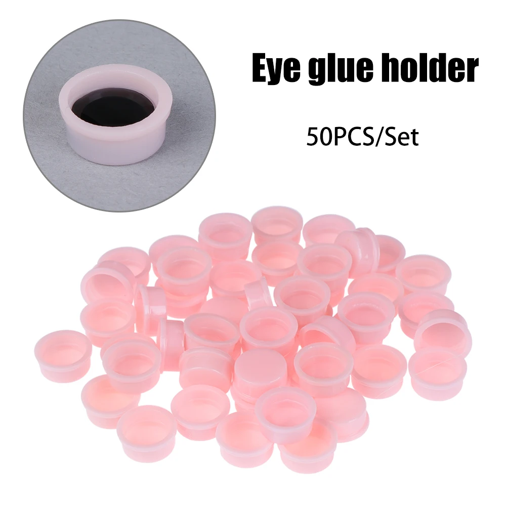 

50Pcs/Lot Individual Eyelash Glue Holder Grafting Eye Lashes Quick Blossom Cup Ring Eye Makeup Extension Adhesive Stand Tools