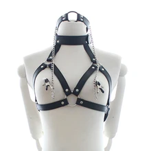 PU Leather Bondage Restraints Erotic Adult Games Fetish Sex Toys With O Ring Gag Nipple Clamps Slave Collar for Couples