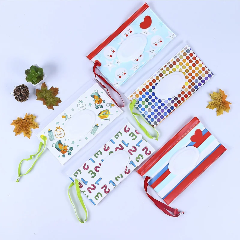 Cartoon Wet Wipes Cute Baby Wipes Bag Reusable Wet Wipes Container Baby Care  Items Wipe Bag