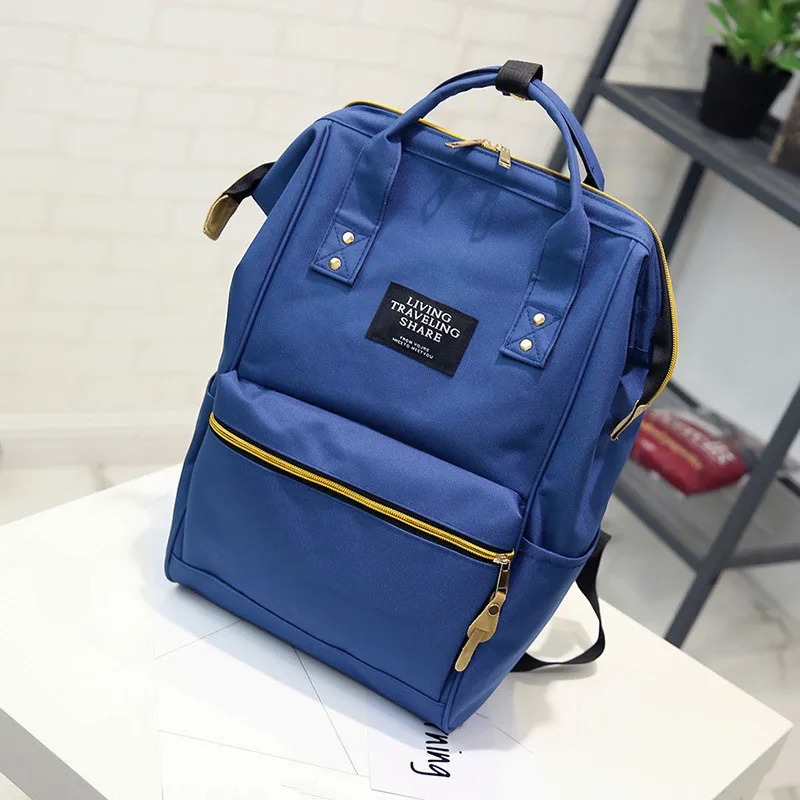 Женский рюкзак, повседневный рюкзак, брендовый дизайн, рюкзак на молнии, женская школьная сумка для девочек-подростков, Женская дорожная сумка-тоут - Color: blue
