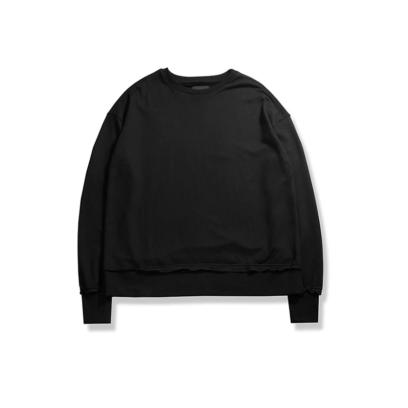 Мужская Осенняя Новинка kanye west хип-хоп стиль уличная одежда ArmyGreen& Gray& Black свитшоты негабаритный однотонный Повседневный пуловер с капюшоном - Цвет: 6180 black