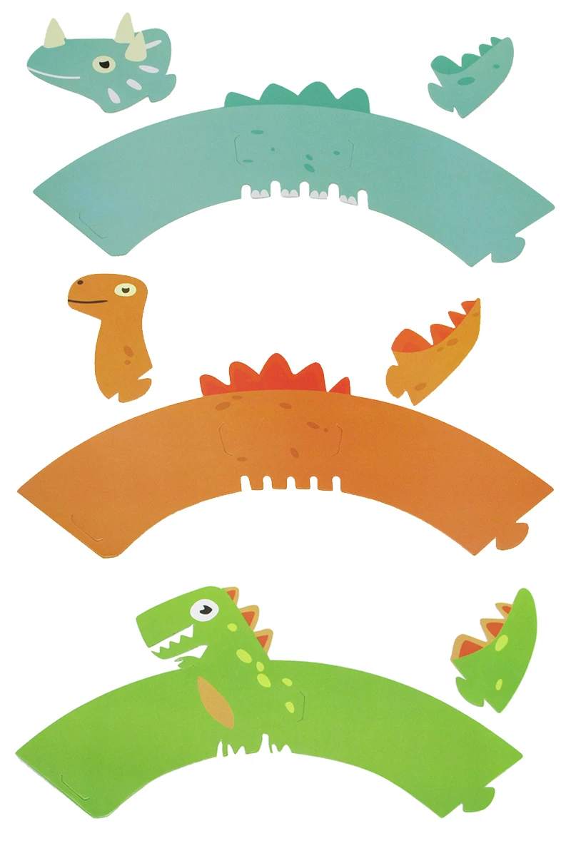 Новое поступление 12 шт мультфильм Динозавр Кекс Обертка Бумага День рождения принадлежности дети ребенок душ товары для украшения торта динозавра
