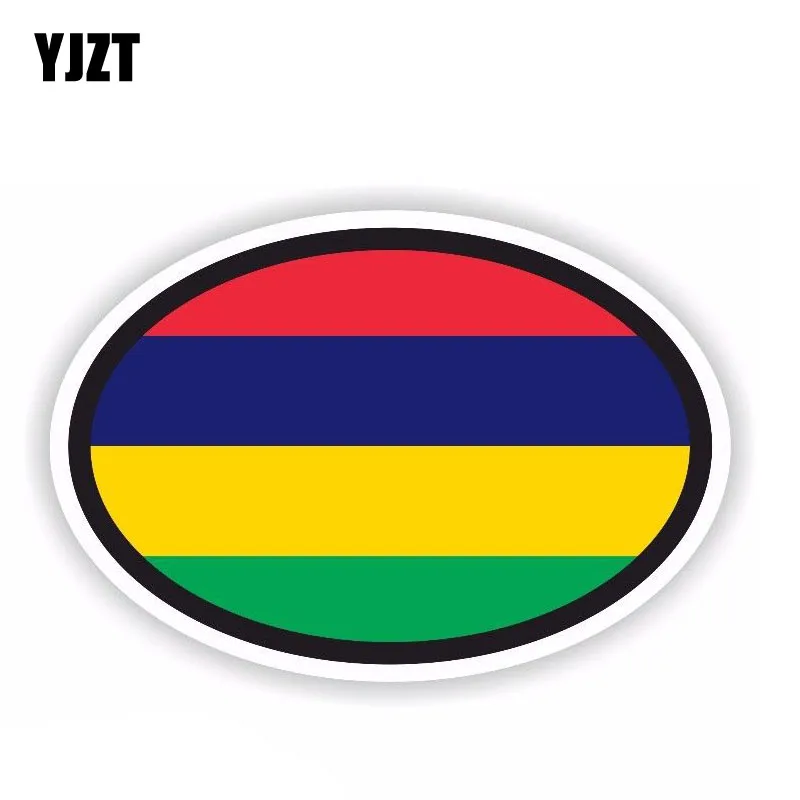 YJZT 13.2CM*8.8CM Accessories Funny Mauritius Oval Flag Car Sticker Decal 6-1702 | Автомобили и мотоциклы