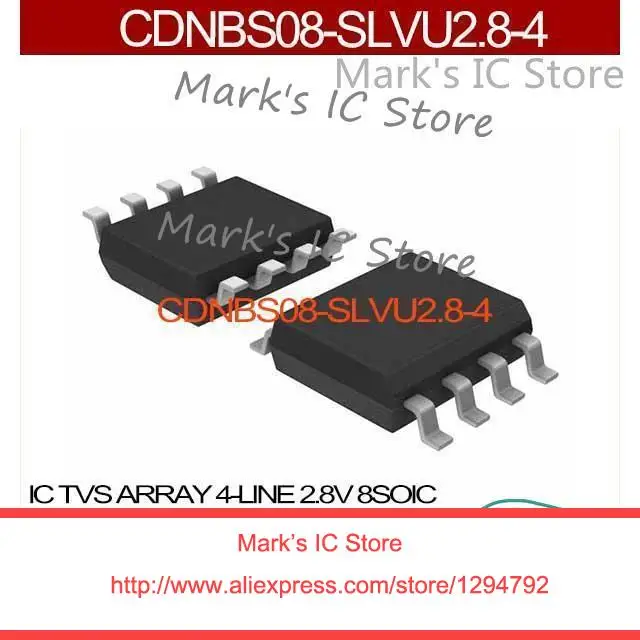 

CDNBS08-SLVU2.8-4 IC TVS ARRAY 4-LINE 2.8V 8SOIC CDNBS08-SLVU2.8-4