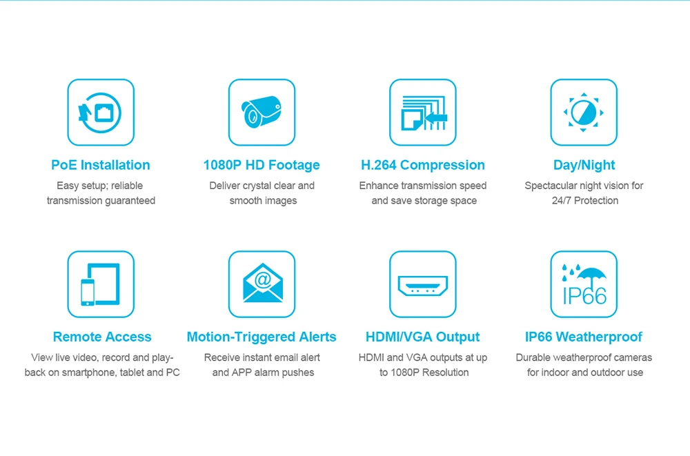 Sistema de Segurança Impermeável ao ar Sannce Hdmi Poe Nvr Kit Cctv 2mp ir Ip66 Livre Câmera ip Plug & Paly Conjunto Vigilância Vídeo 4ch 1080 p 3 kit cctv sistema de segurança 2mp ir