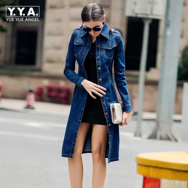 Top Donne di Modo casual Soprabito In Cotone Lungo trench e Impermeabili di  Marca Femminile Denim Abbigliamento Jeans di Colore Blu Monopetto Cappotti  4XL|long trench|brand trenchtrench brand - AliExpress