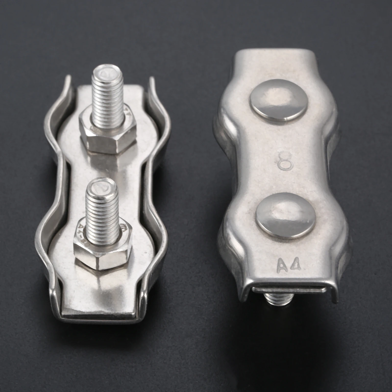 

1 Pc 8mm Duplex Clip Stainless Steel Rigging Rope Wire Cable Grips Clamps Caliper Chuck Marine Hoisting Rowing Boats Accessories