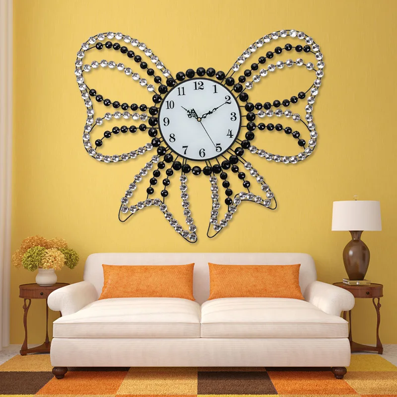 

Crystal Mute Large Digital Wall Clock Modern Design Iron Silent Wall Clock European Style Home Decor Clocks Free Shipping 40C176