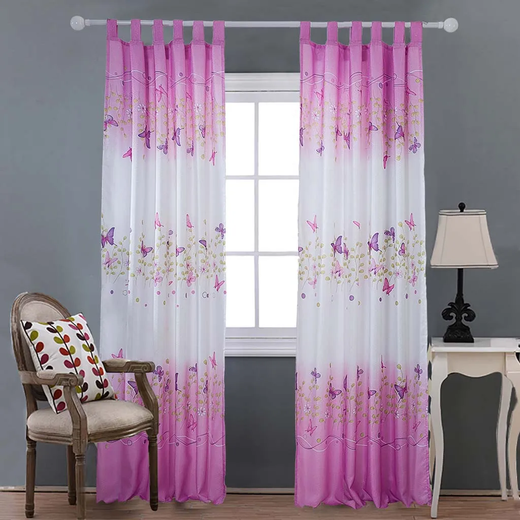 

Gacsidy Store 2Pcs Curtain Door Window Curtain Drape Panel Sheer Scarf Valances Modern bedroom Living Room Curtains