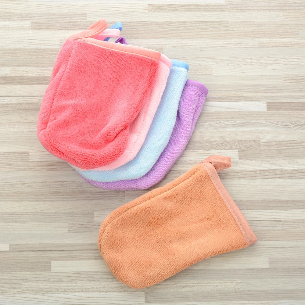 

13*10 cm Reusable Microfiber Facial Cloth Face Towel Makeup Remover Cleansing Glove Tool