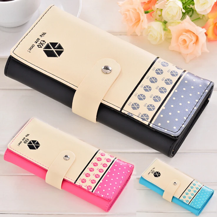 Women Wallets EXO Brand Lady Handbags Coin Purse Hasp Moneybags Cards Holder PU Leather Long Girl Woman Clutch Wallet Burse Bags Women Wallets EXO Brand Lady Handbags Coin Purse Hasp Moneybags Cards Holder PU Leather Long Girl Woman Clutch Wallet Burse Bags