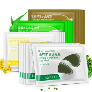 

Green Mung Bean Crystal Eye Mask Gel Eye Patches Eye Care Sleep Masks Remover Dark Circles Anti Age Bag Eye Wrinkle Patch