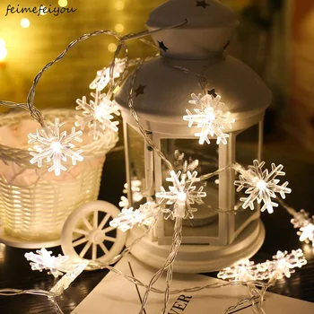 

20 LED Snowflake Flowers String Fairy Lights Waterproof Outdoor Home Garden Decor Christmas Holiday Decoration