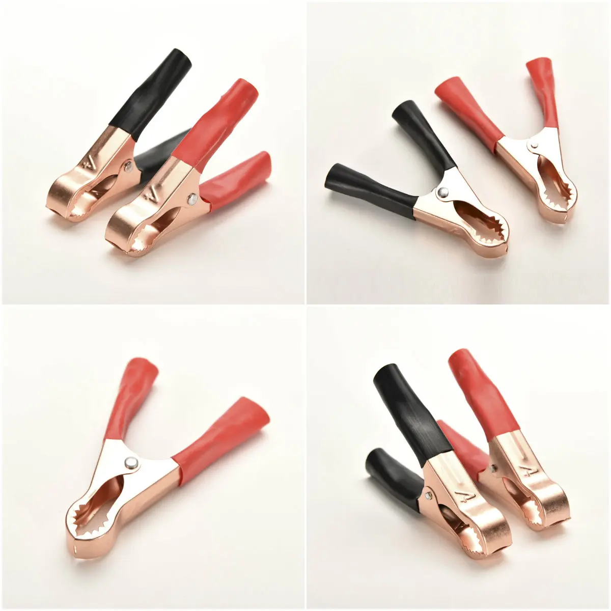 2pcs Alligator Clips 100a Red + Black 90mm Crocodile Car Caravan Van