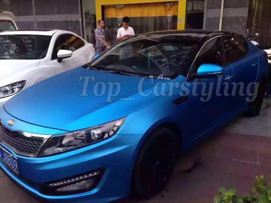 aluminum blue SATIN CHROME METALLIC Matte chrome car vinyl wrapping film graphic Foile wrap skin covering APA VIVID 3M STICKERS (4)