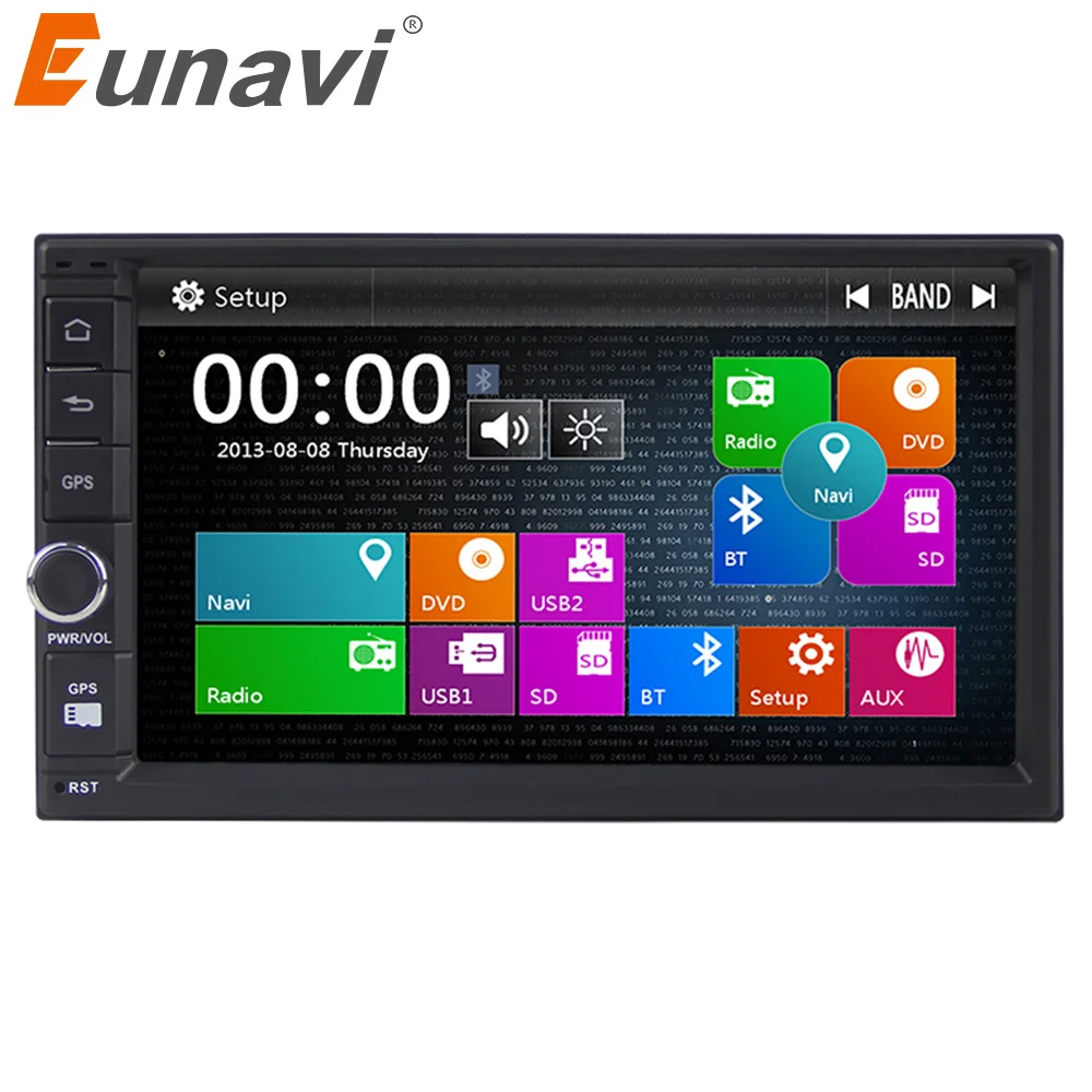 

Eunavi Double 2 din 7 inch universal car radio gps navigation autoradio stereo with bluetooth touch screen free map usb mp3 sd