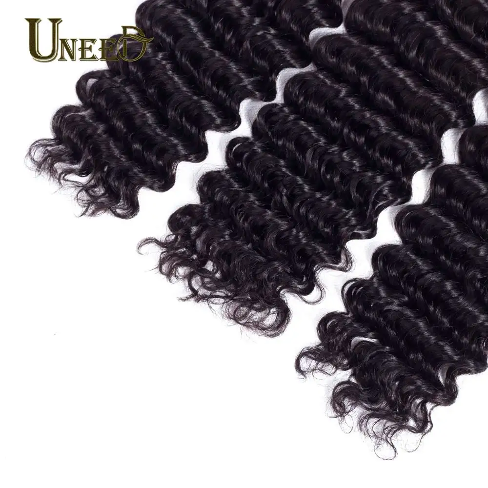 Uneed hair Deep Wave Brazilian Hair Weave Bundles Remy Hair Extensions 100% Human Hair Weave Bundles Can Buy 3 or 4 Bundles Uneed hair Deep Wave Brazilian Hair Weave Bundles Remy Hair Extensions 100% Human Hair Weave Bundles Can Buy 3 or 4 Bundles