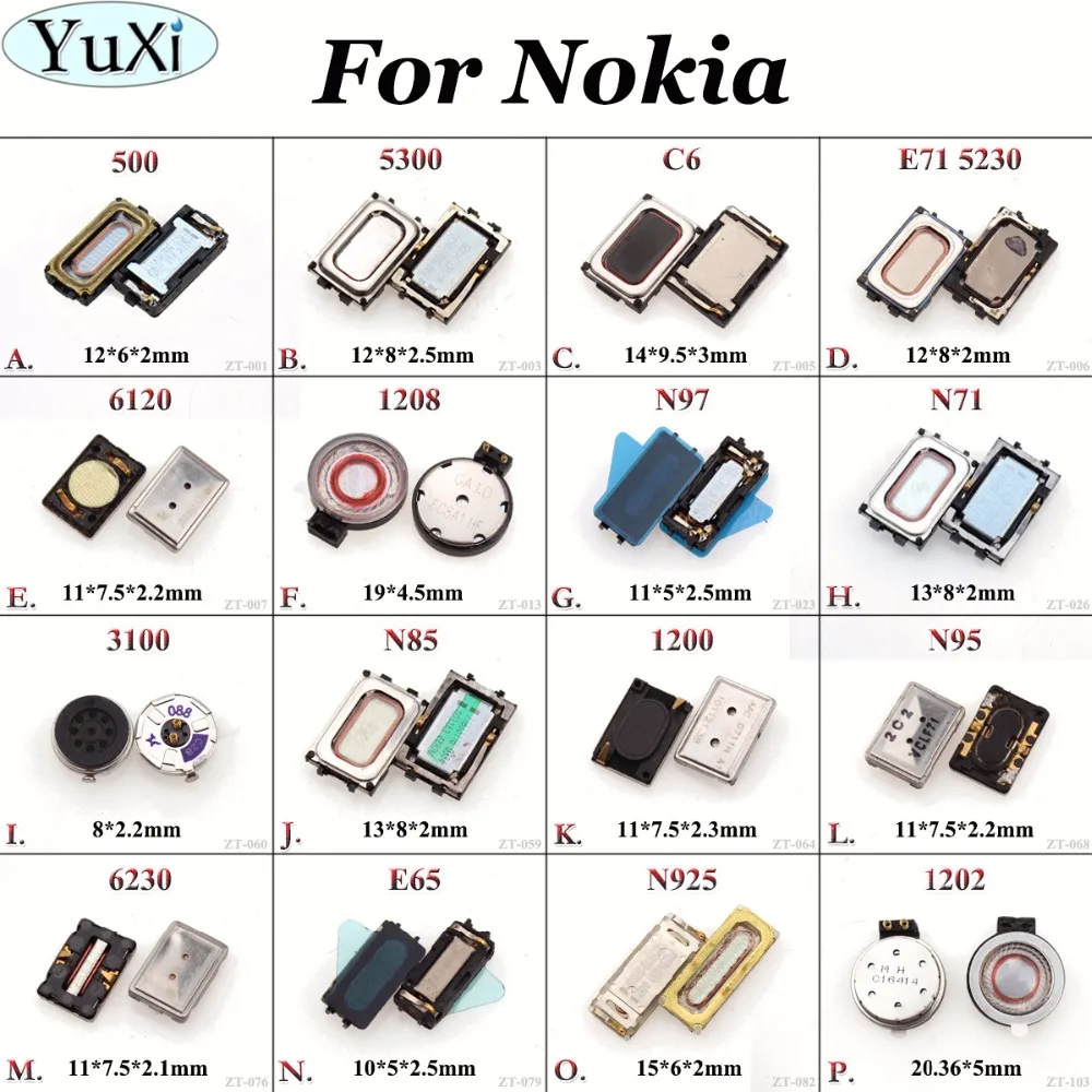 YuXi 2 шт./лот наушник динамик приемник для Nokia Lumia 535 620 630 820 830 930 530 925 1020 500 C6 E71|Шлейфы